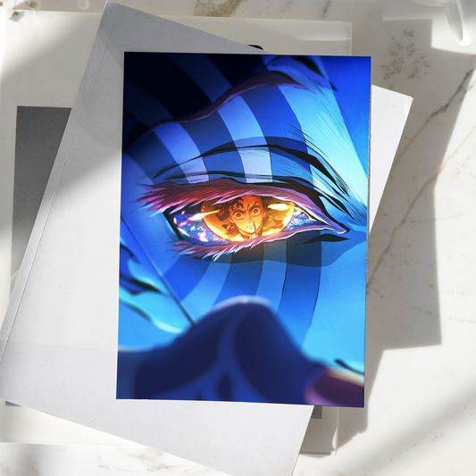Demon Slayer Akaza Eyes Poster High Quality - A4 Size - 250GSM - No Self Adhesive
