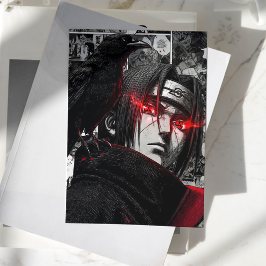 Itachi Crow Naruto Poster High Quality - A4 Size - 250GSM - No Self Adhesive