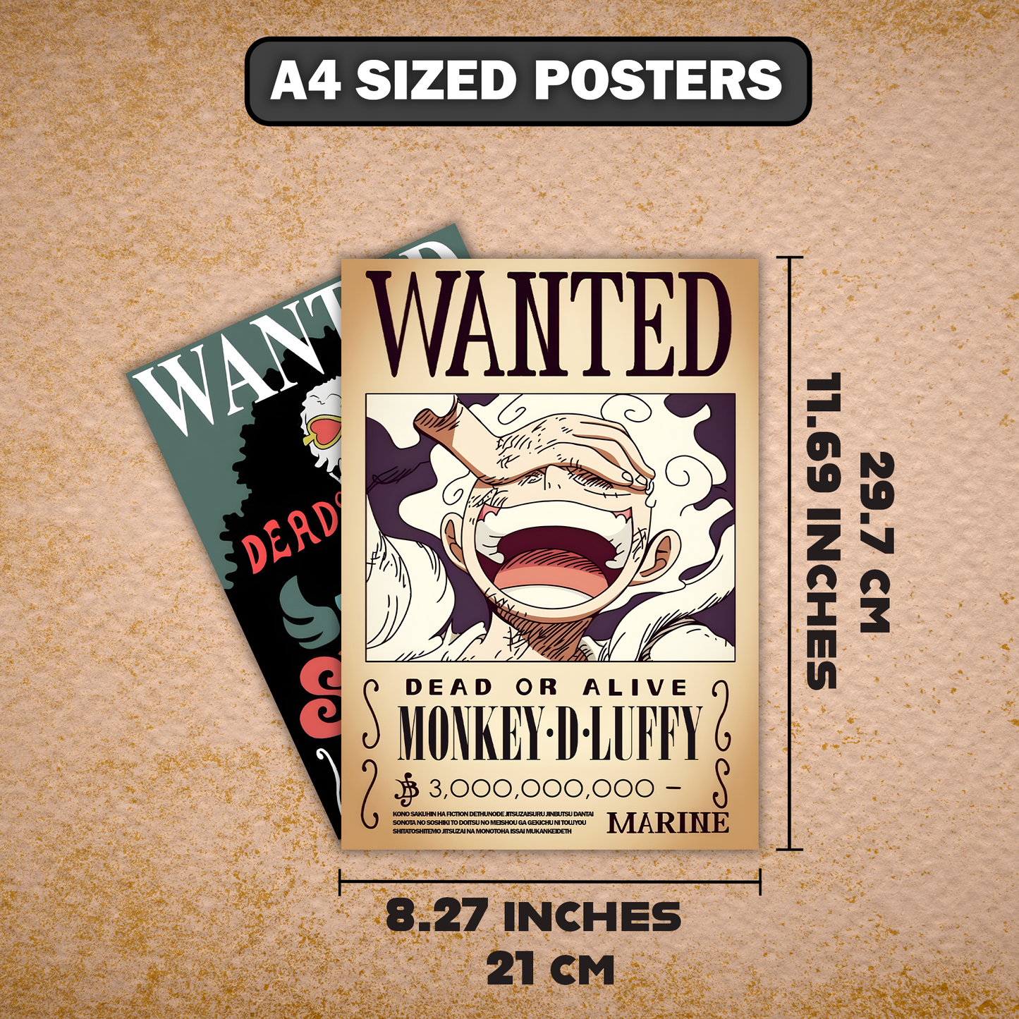 Straw Hats Wanted Poster - Set of 10 - A4 Size - 300 GSM - No Self Adhesive
