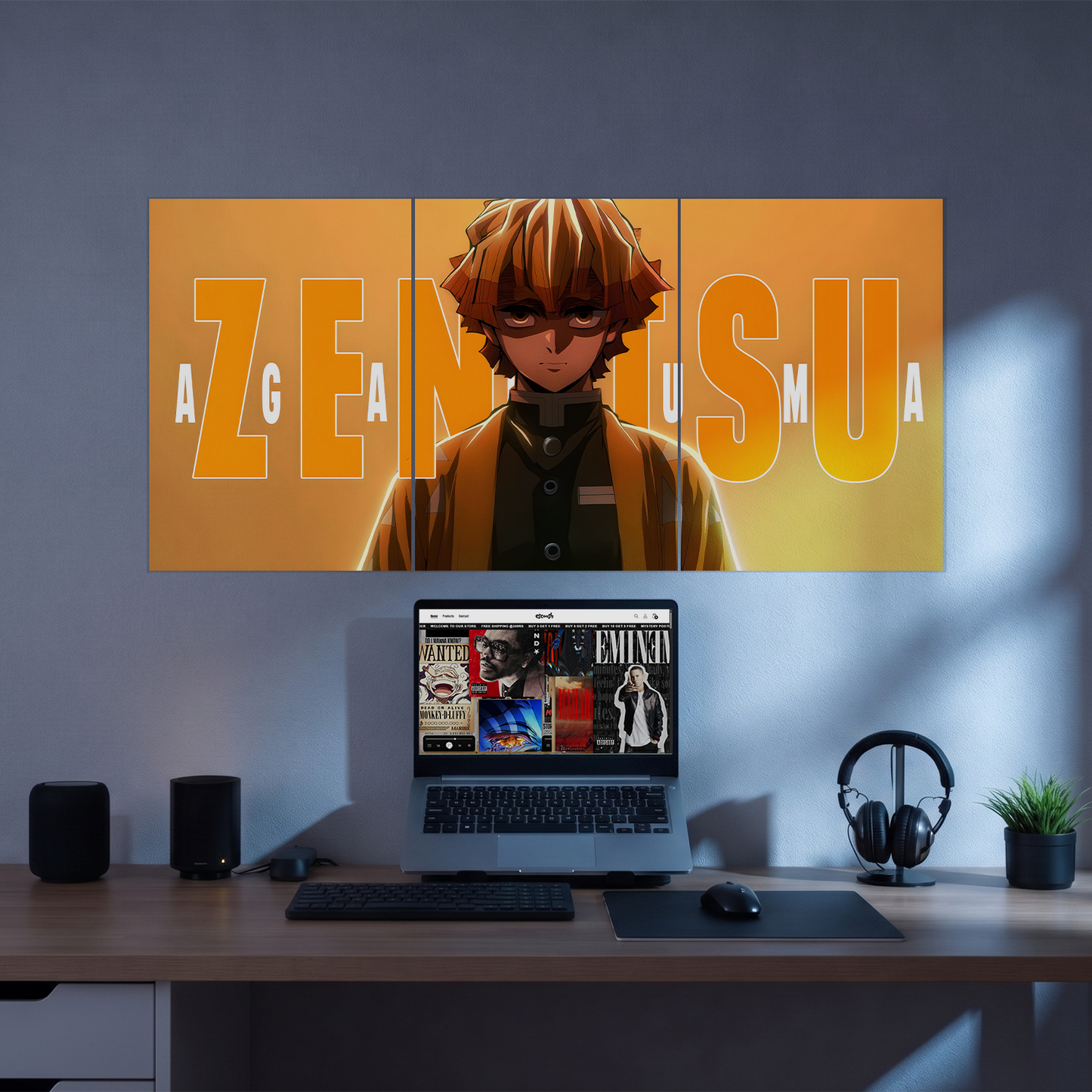 Zenitsu Agatsuma Split Poster | Anime Poster