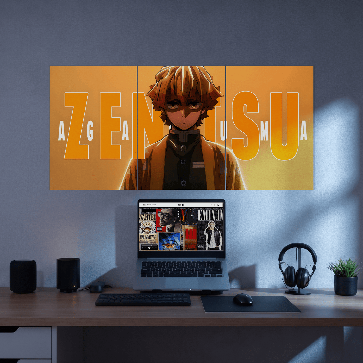 Zenitsu Agatsuma Split Poster | 3 Piece Set | A4