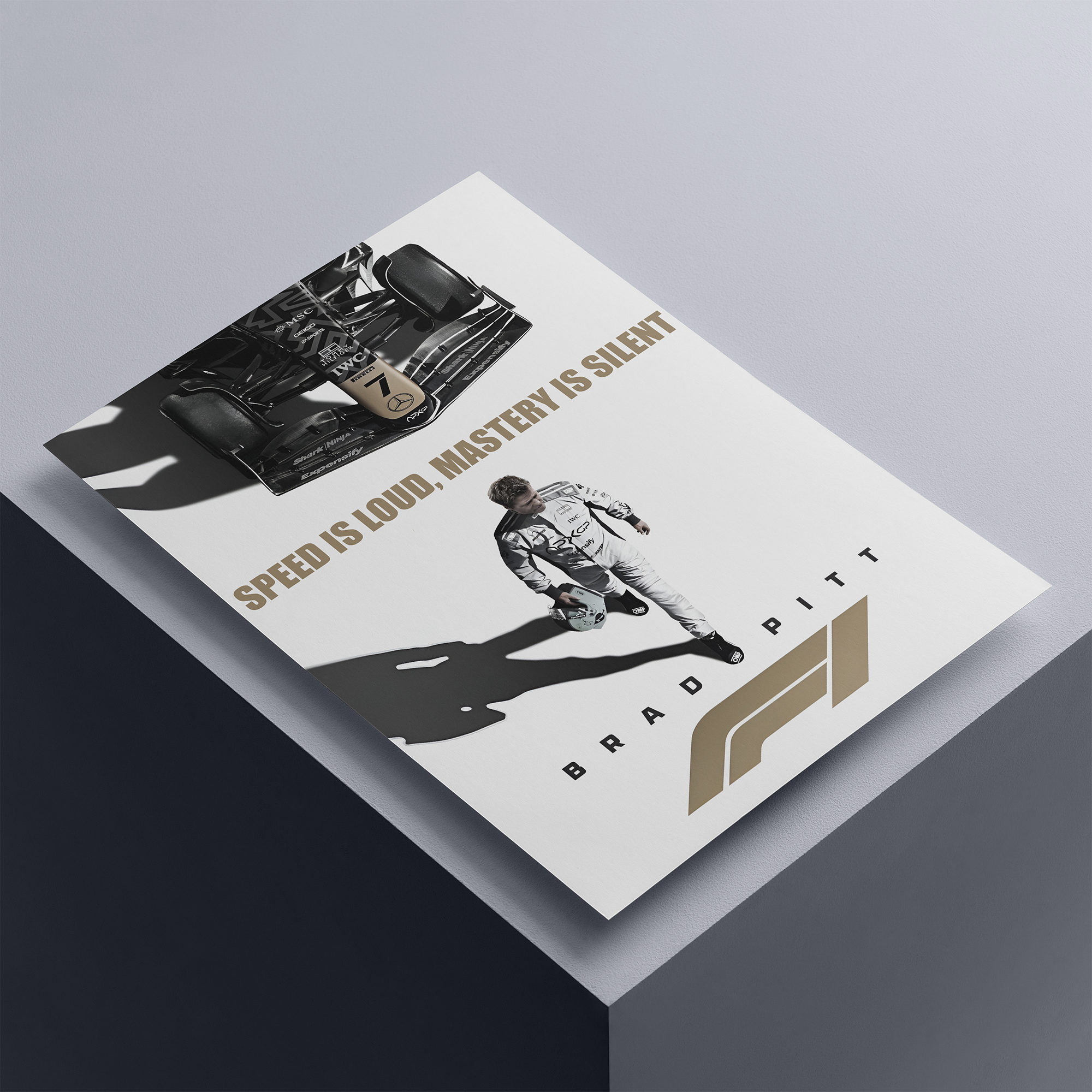 F1 Brad Pitt Poster High Quality - A4 Size - 250GSM - No Self Adhesive