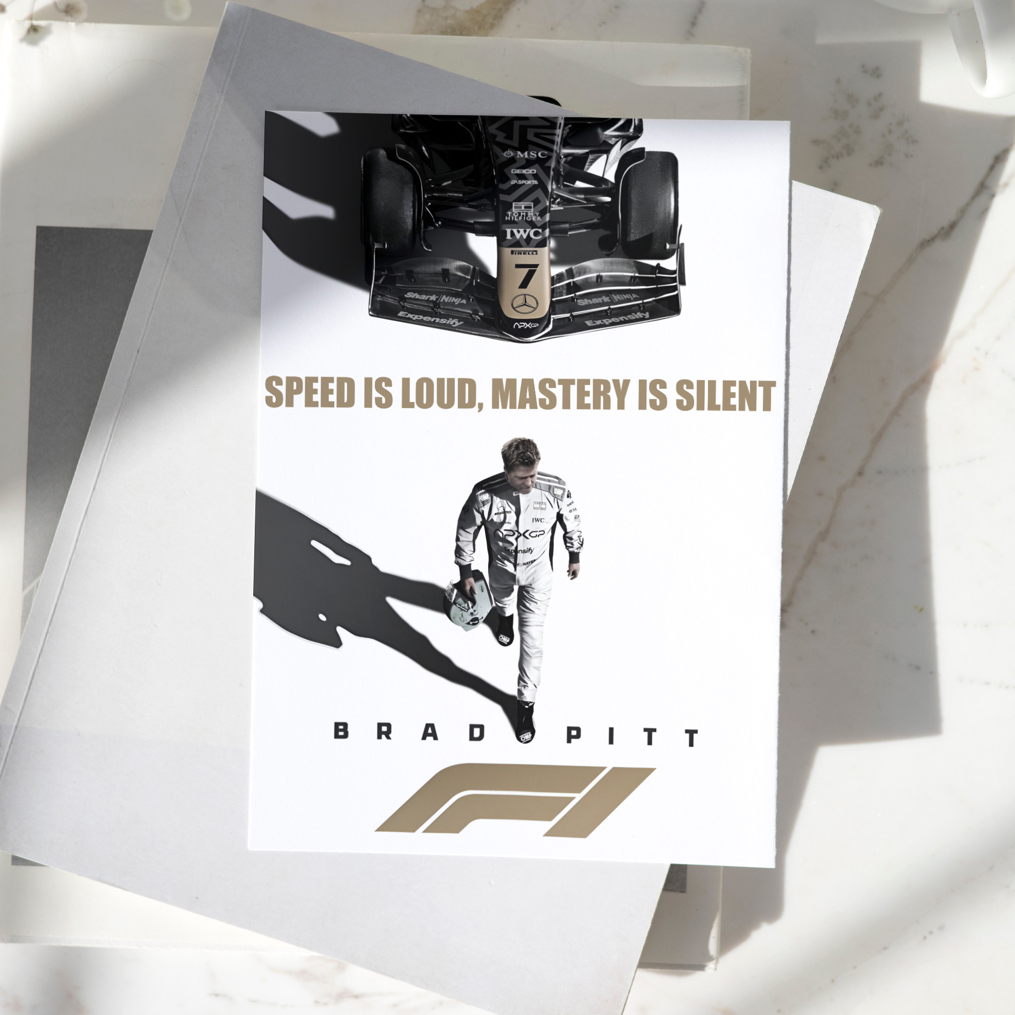 F1 Brad Pitt Poster High Quality - A4 Size - 250GSM - No Self Adhesive