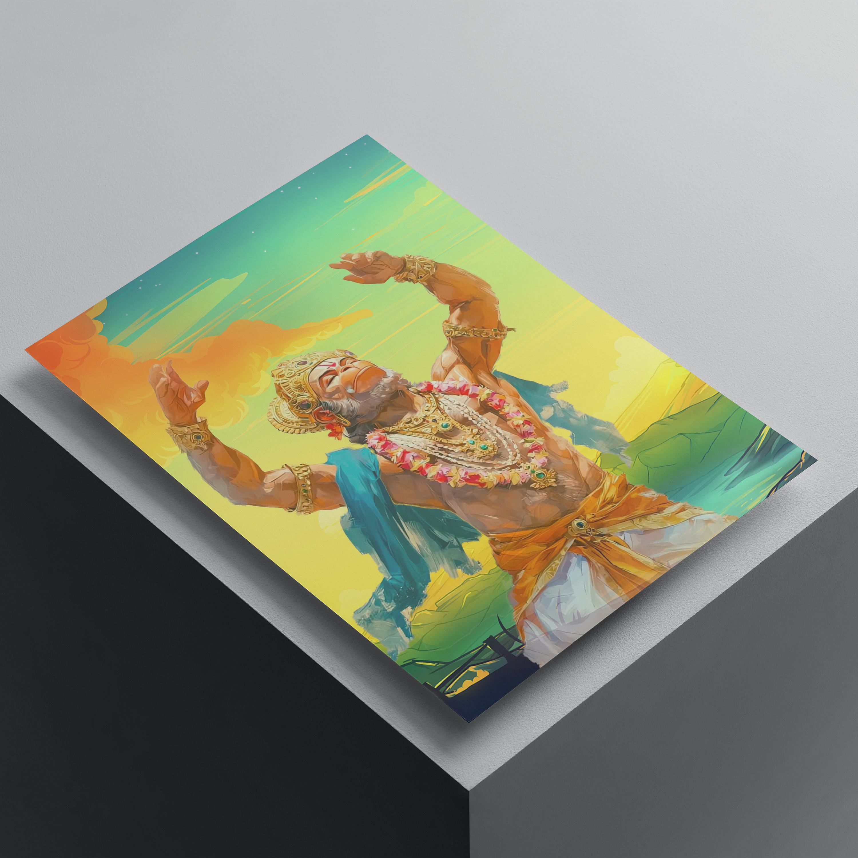 Lord Hanuman Poster High Quality - A4 Size - 300GSM - No Self Adhesive