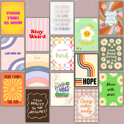 Mini Aesthetic Retro Poster Collection | Set of 15