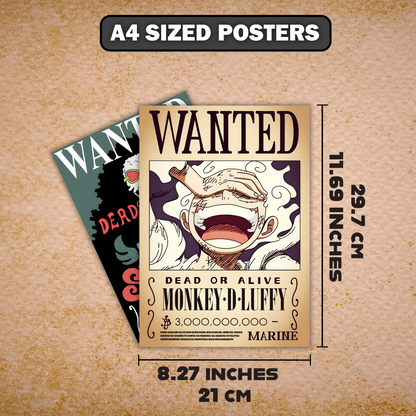 Straw Hats Wanted Poster - Set of 10 - A4 Size - 300 GSM - No Self Adhesive