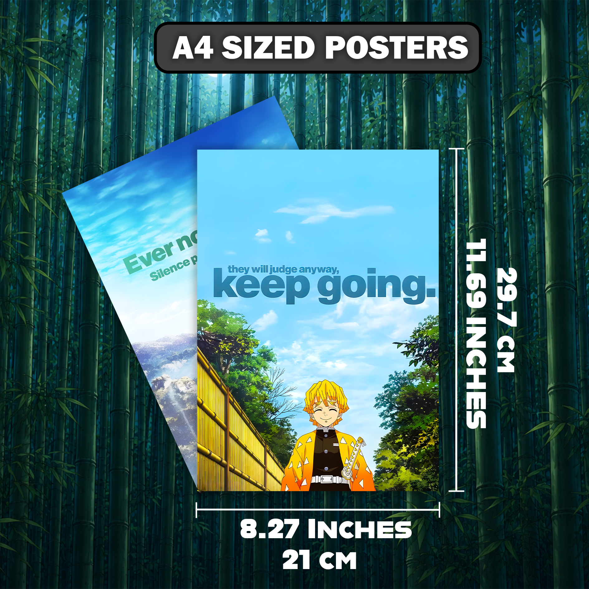 Motivational Anime Poster in A4 size (21 x 29.7 cm), premium wall art for bedroom, study room, and gaming room decor