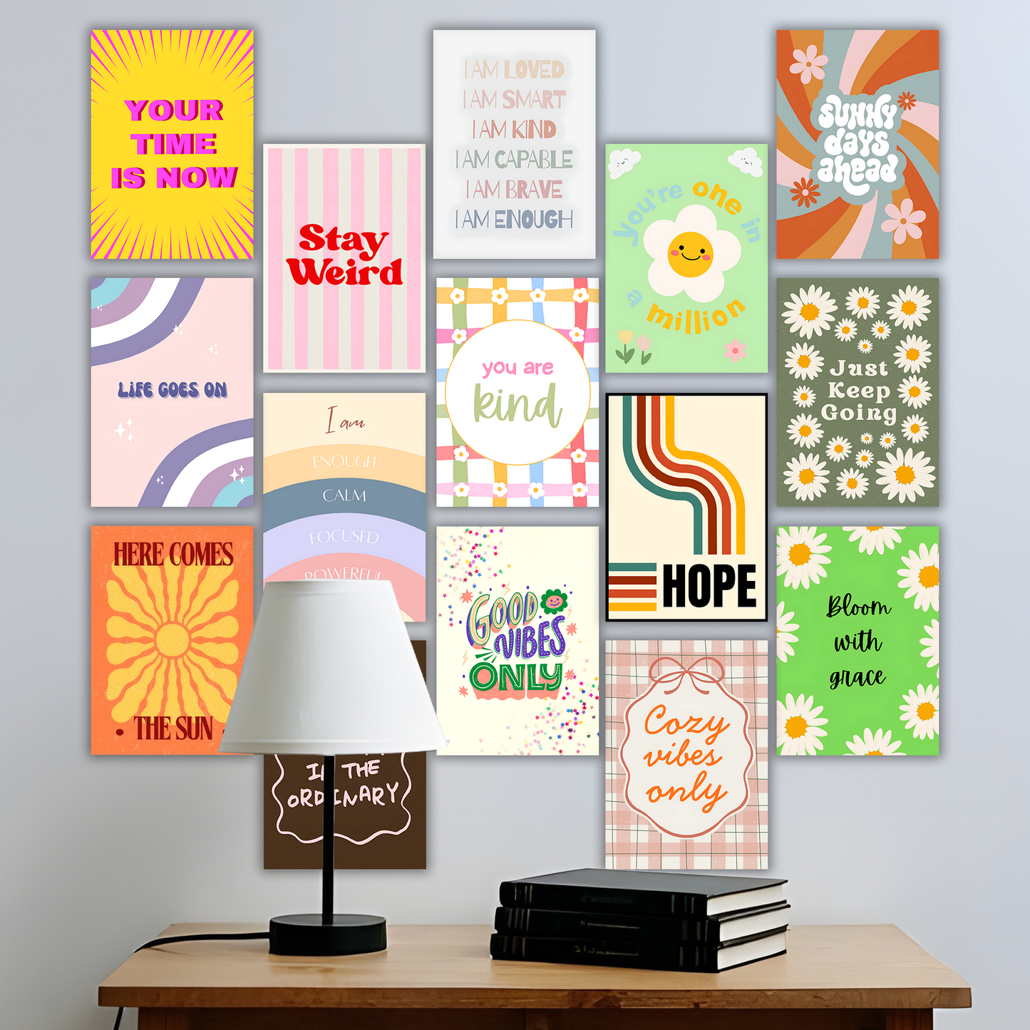 Mini Aesthetic Retro Poster Collection | Set of 15