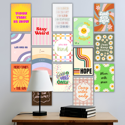 Mini Aesthetic Retro Poster Collection | Set of 15