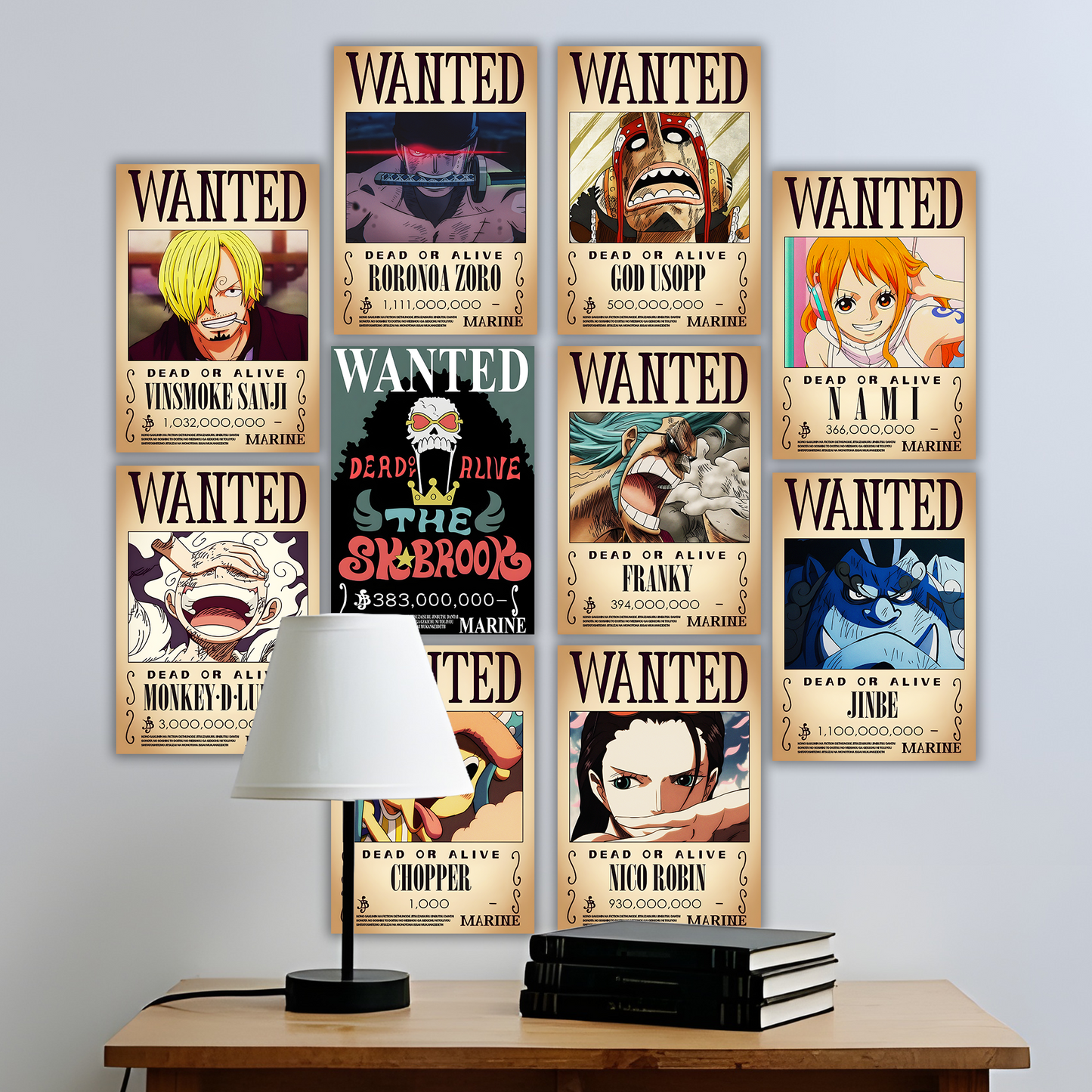 Straw Hats Wanted Poster - Set of 10 - A4 Size - 300 GSM - No Self Adhesive