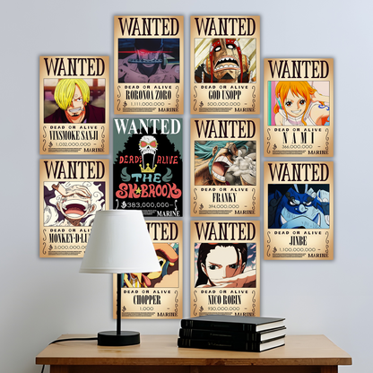 Straw Hats Wanted Poster - Set of 10 - A4 Size - 300 GSM - No Self Adhesive