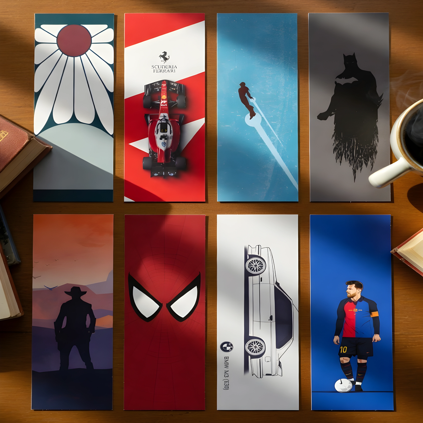 Premium bookmark collection featuring anime, superhero, Formula 1, sports, and minimalist designs, aesthetic bookmarks for books, journals, and gifting.