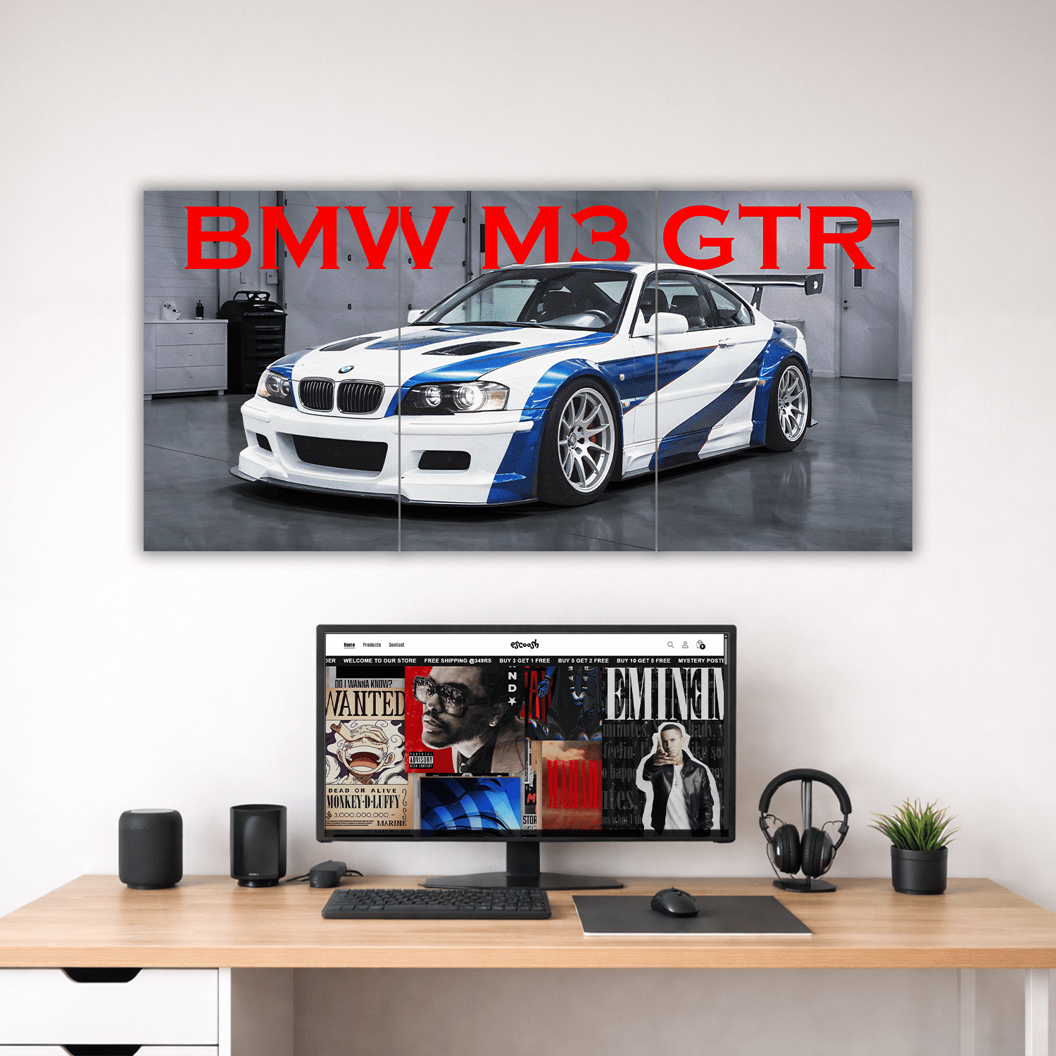 BMW M3 GTR Split Poster | 3 Piece Set | A4