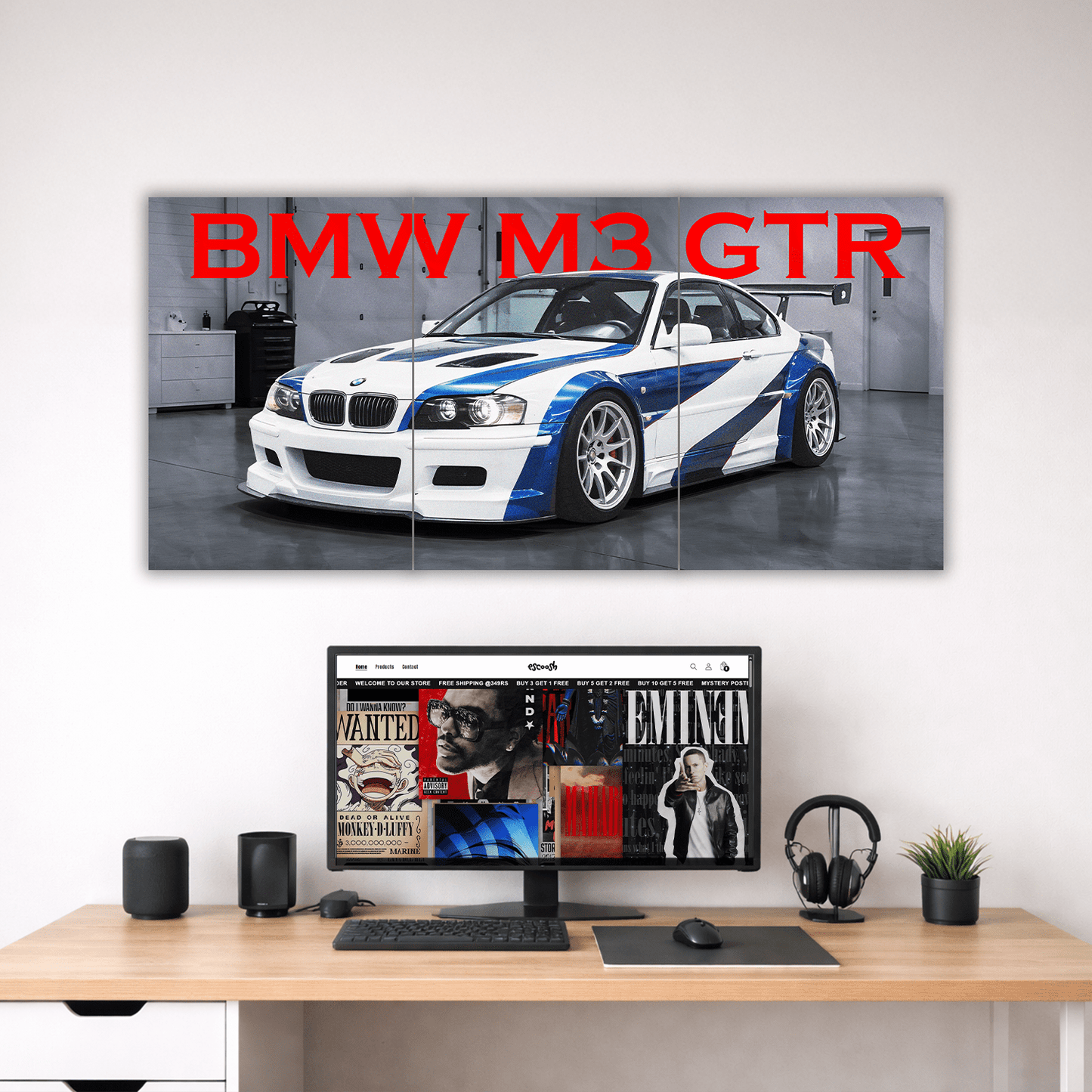 BMW M3 GTR Split Poster | 3 Piece Set | A4