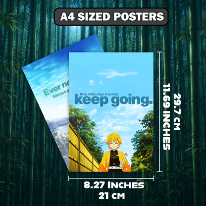 Motivational Anime Poster in A4 size (21 x 29.7 cm), premium wall art for bedroom, study room, and gaming room decor