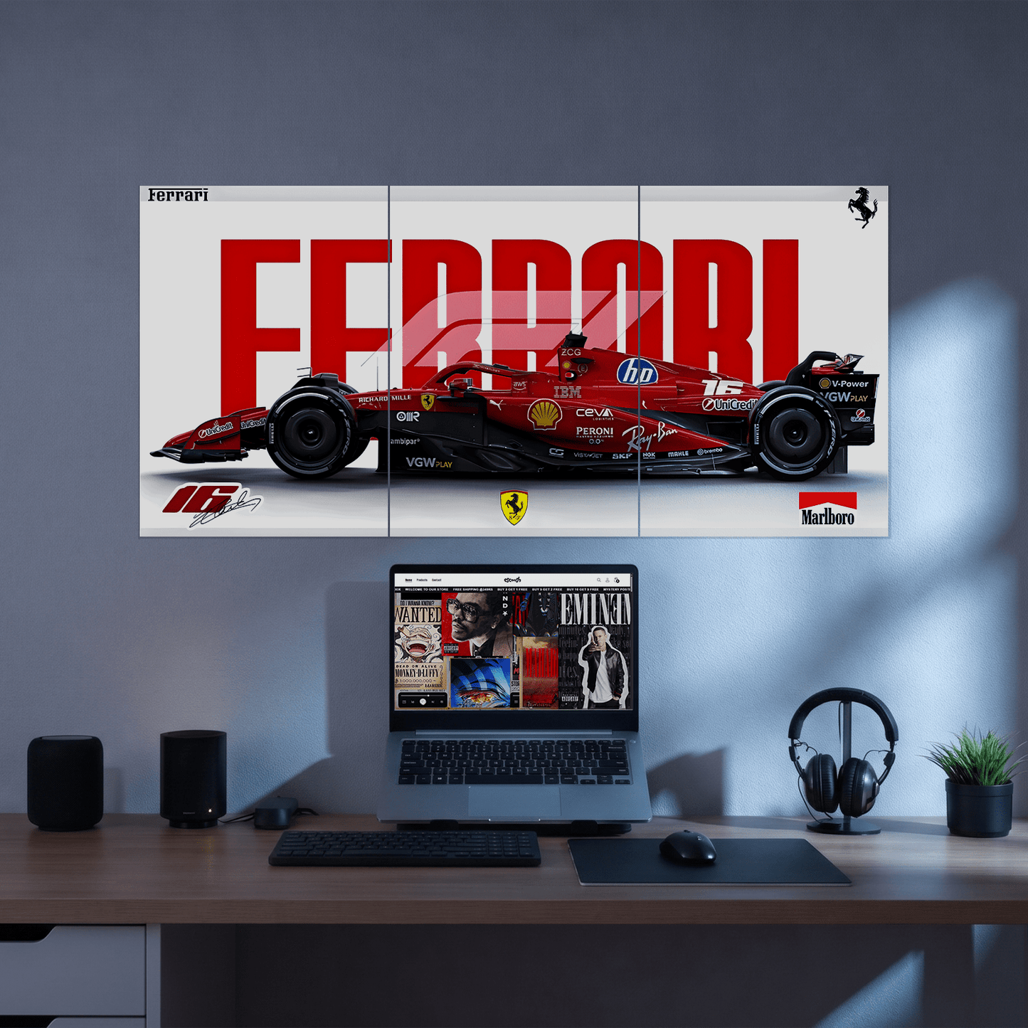 Ferrari SF-24 F1 Split Poster | 3 Piece Set | A4