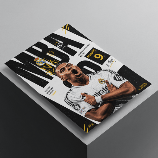 Kylian Mbappé Real Madrid | Football Poster | A4