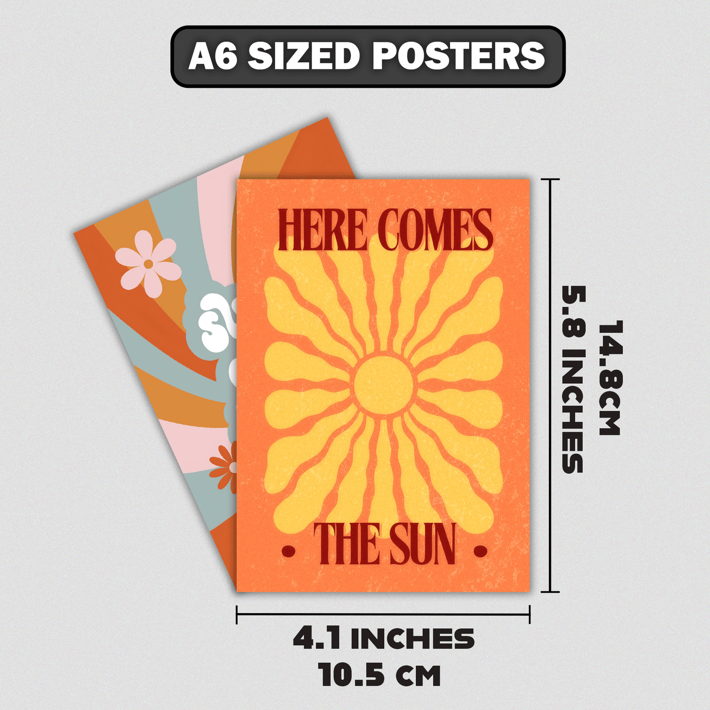 Mini Aesthetic Retro Poster Collection | Set of 15 | A6