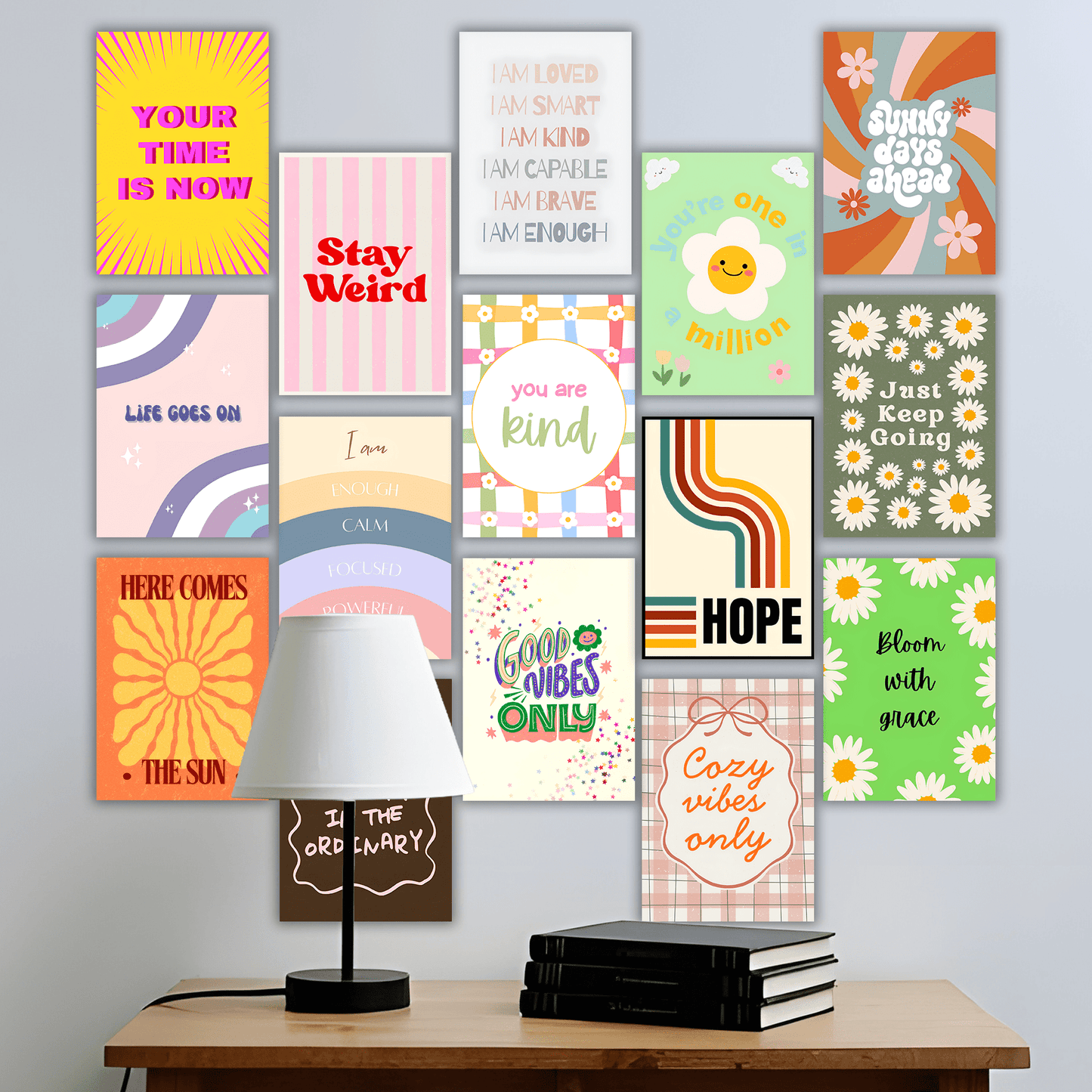 Mini Aesthetic Retro Poster Collection | Set of 15 | A6