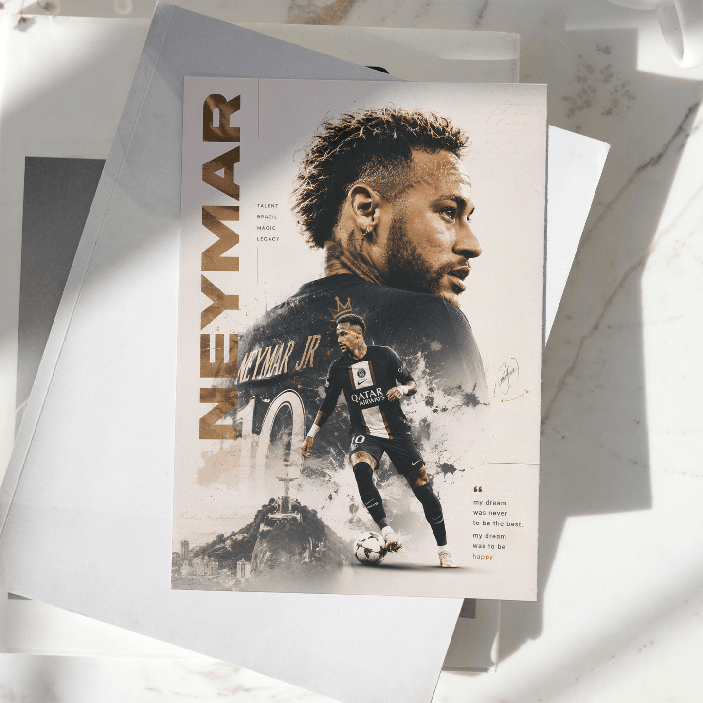 Neymar Jr. PSG | Football Poster | A4