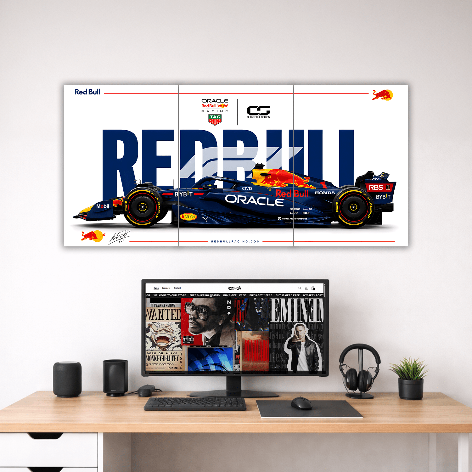 Red Bull F1 Split Poster | 3 Piece Set | A4