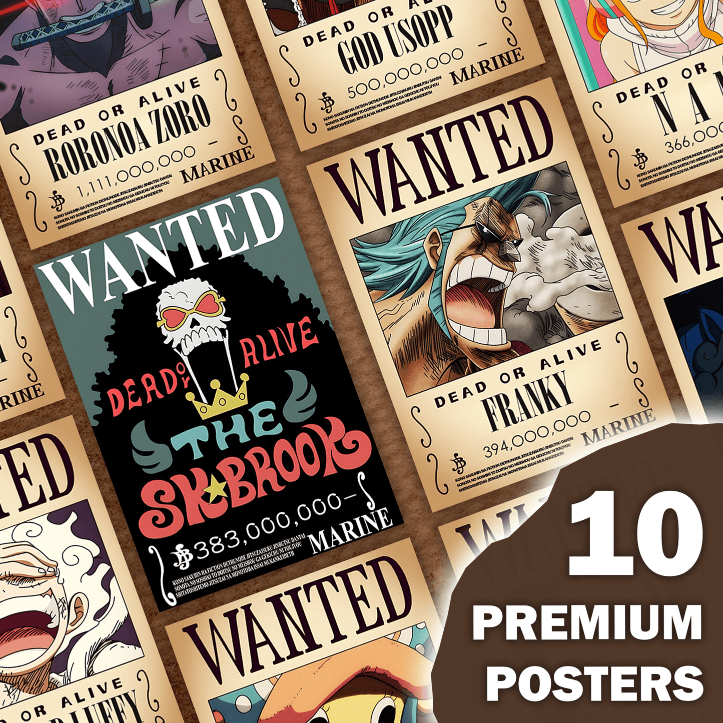 Straw Hats Wanted Poster | Set of 10 | A4 | Free Delivery